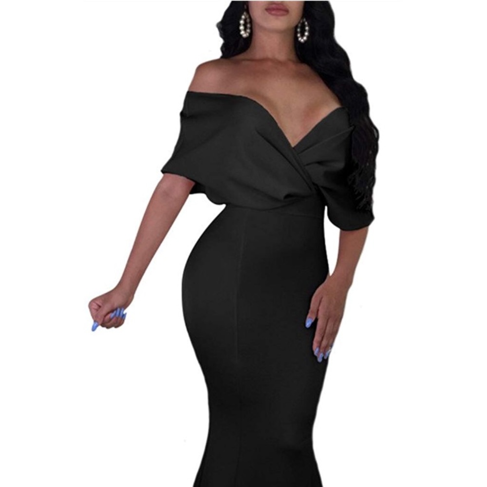 Elegant black maxi dress